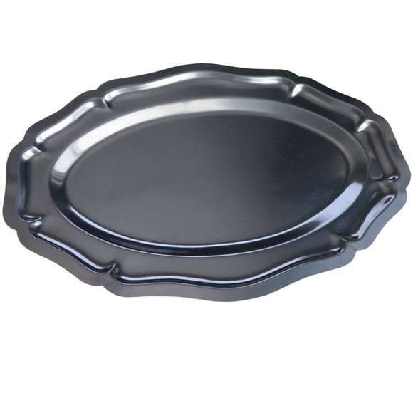 Vintage Stainless Steel Tray Vanity Serving Trinket Cosmetic Dresser Table - Picture 3 of 13